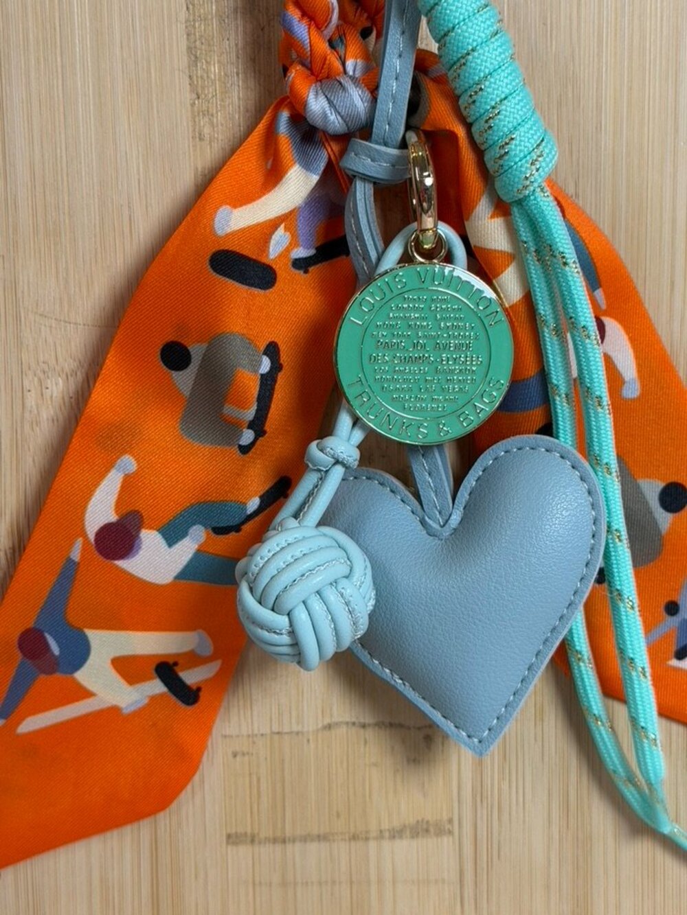 Orange Twilly Heart Custom Statement Bag Charm - Picture 3 of 3